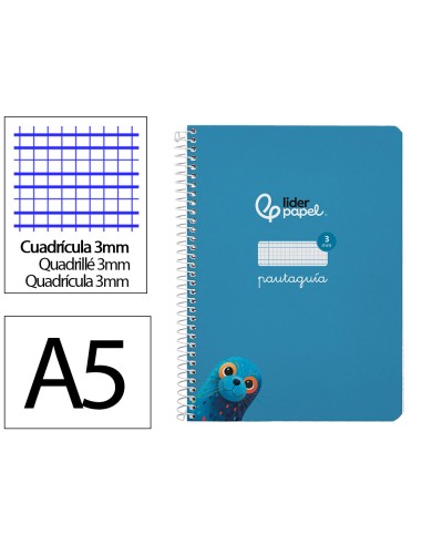 Cuaderno espiral liderpapel a5 pautaguia tapa...