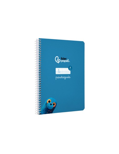 Cuaderno espiral liderpapel a5 pautaguia tapa blanda 40h 75gr cuadro pautado 4mm color azul