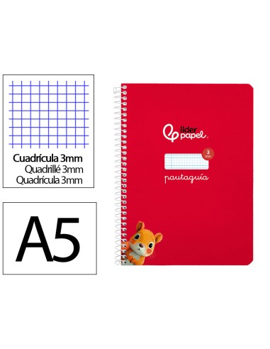 Cuaderno espiral liderpapel a5 pautaguia tapa...