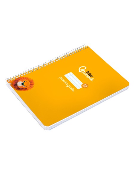 Cuaderno espiral liderpapel a5 pautaguia tapa blanda 40h 75gr cuadro pautado 2,5mm color amarillo