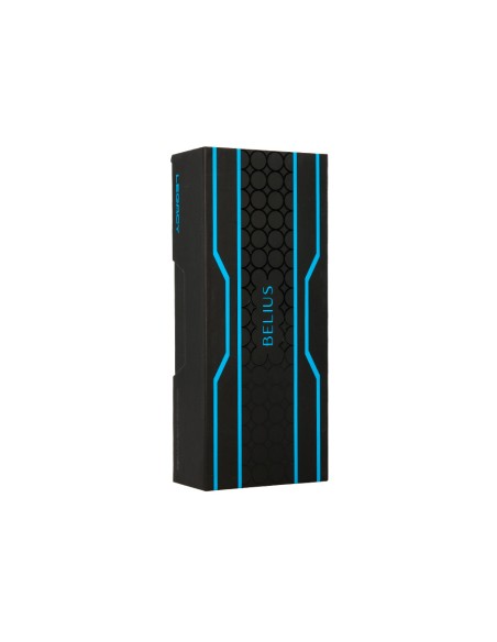 Boligrafo belius legacy aluminio diseño circulos azul cuerpo negro tinta color azul caja de diseño