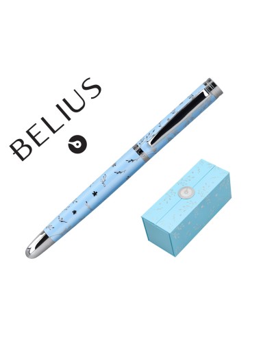 Pluma belius bella aluminio color azul celeste...