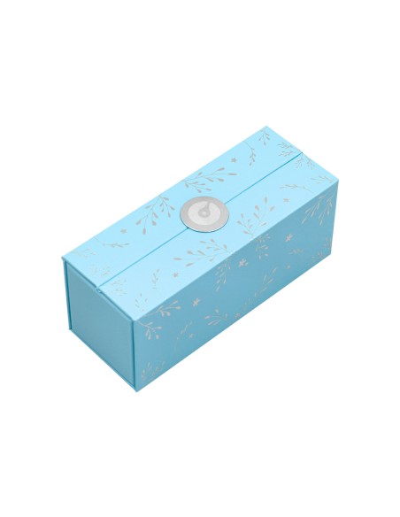 Boligrafo belius bella aluminio color azul celeste diseño plateado relieve tinta azul caja de diseño