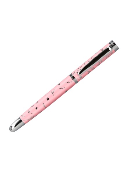 Pluma belius bella aluminio color rosa diseño plateado relieve tinta azul caja de diseño