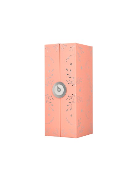 Roller belius bella aluminio color rosa diseño plateado relieve tinta color negro caja de diseño