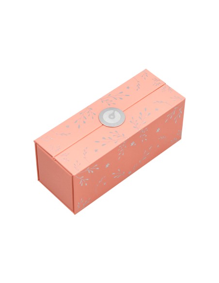 Roller belius bella aluminio color rosa diseño plateado relieve tinta color negro caja de diseño