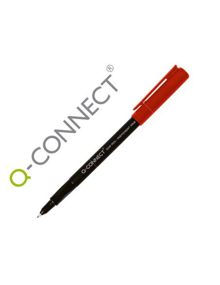 Rotulador q-connect retroproyeccion punta fibra super fina redonda 0.5 mm permanente rojo