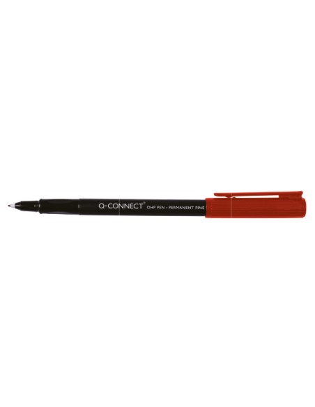 Rotulador q-connect retroproyeccion punta fibra super fina redonda 0.5 mm permanente rojo