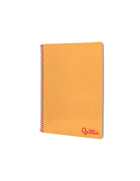 Cuaderno espiral liderpapel a4 wonder tapa plastico 80h 90gr pauta ancha 3,5mm con margen color naranja
