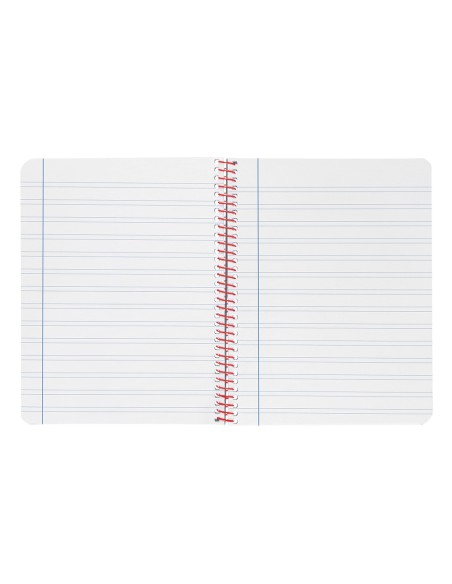 Cuaderno espiral liderpapel a4 wonder tapa plastico 80h 90gr pauta ancha 3,5mm con margen color naranja
