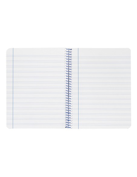 Cuaderno espiral liderpapel a4 wonder tapa plastico 80h 90gr pauta ancha 3,5mm con margen color amarillo