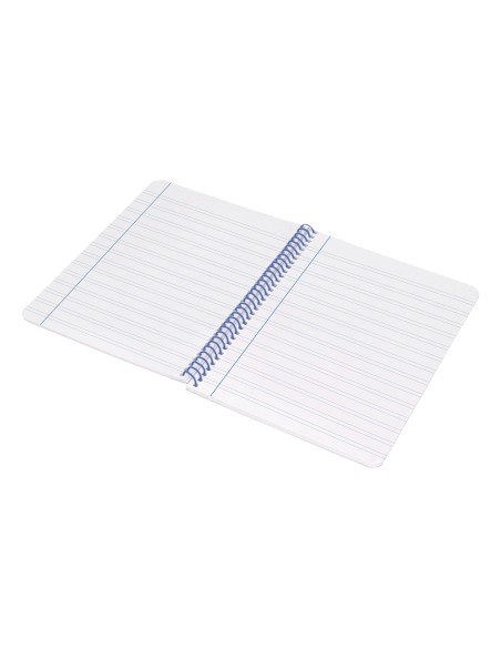 Cuaderno espiral liderpapel a4 wonder tapa plastico 80h 90gr pauta ancha 3,5mm con margen color amarillo
