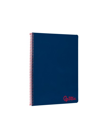 Cuaderno espiral liderpapel a4 wonder tapa plastico 80h 90gr pauta estrecha 2,5mm con margen color azul marino