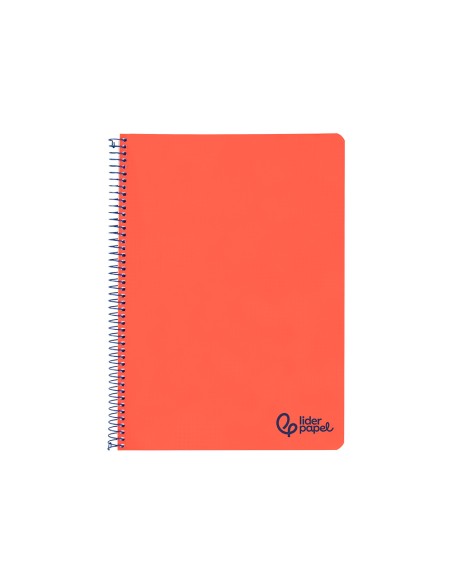 Cuaderno espiral liderpapel a4 wonder tapa plastico 80h 90gr rayado horizontal con margen color rojo