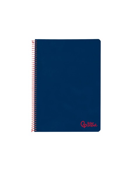 Cuaderno espiral liderpapel a4 wonder tapa plastico 80h 90gr rayado horizontal con margen color azul marino