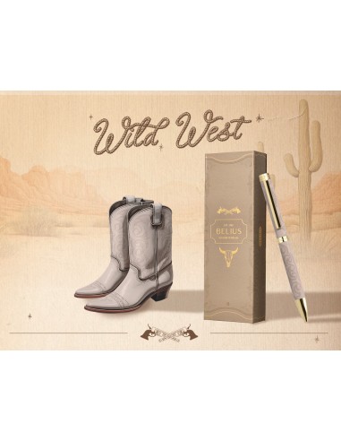 Boligrafo belius wild west aluminio color beige...