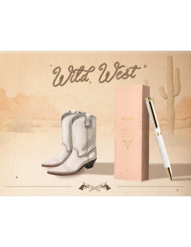 Boligrafo belius wild west aluminio color crema...