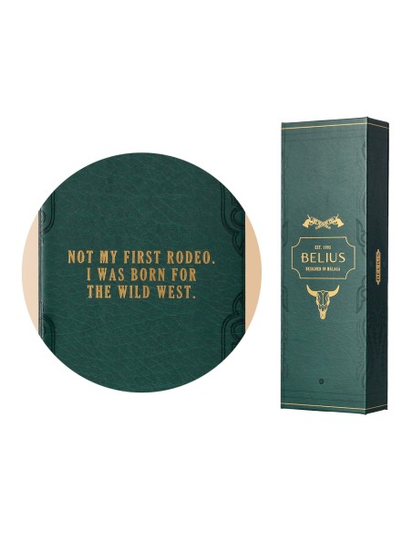 Boligrafo belius wild west aluminio color verde tinta color azul caja de diseño