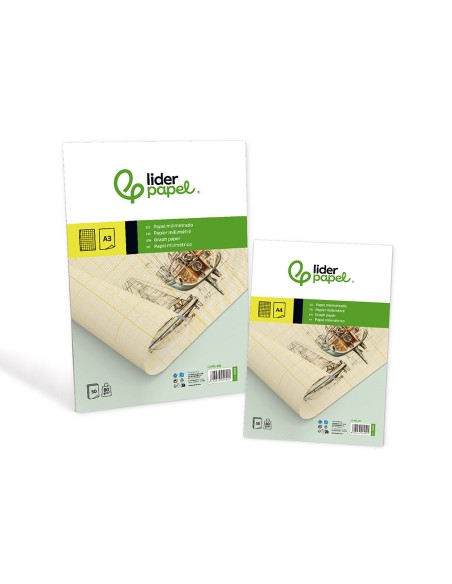 Bloc papel milimetrado liderpapel encolado 297x420 mm 50 hojas 80 g