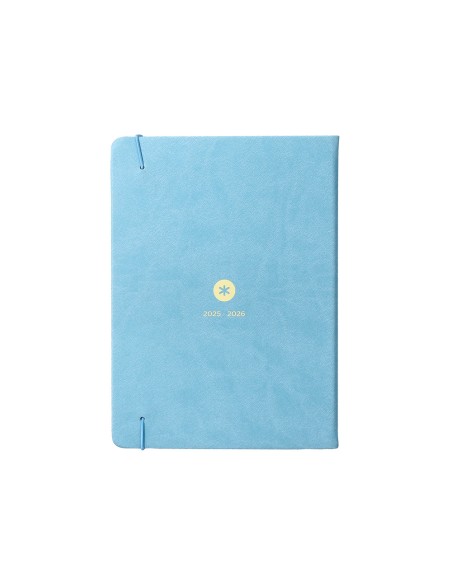 Agenda escolar antartik 25-26 encuadernada go! simil piel azul semana vista a5 bilingüe papel fsc 80 gr