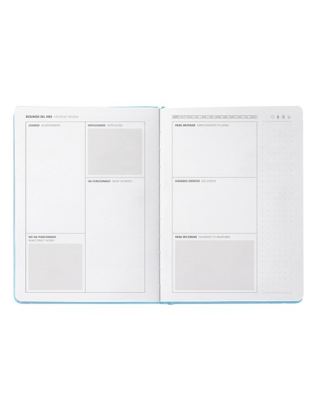 Agenda escolar antartik 25-26 encuadernada go! simil piel azul semana vista a5 bilingüe papel fsc 80 gr