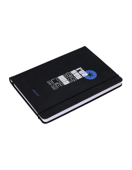 Agenda escolar antartik 25-26 encuadernada go! simil piel negro semana vista a5 bilingüepapel fsc 80 gr
