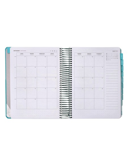 Agenda escolar antartik 25-26 espiral fun day turquesa dia pagina a5 bilingüe papel fsc 80 gr