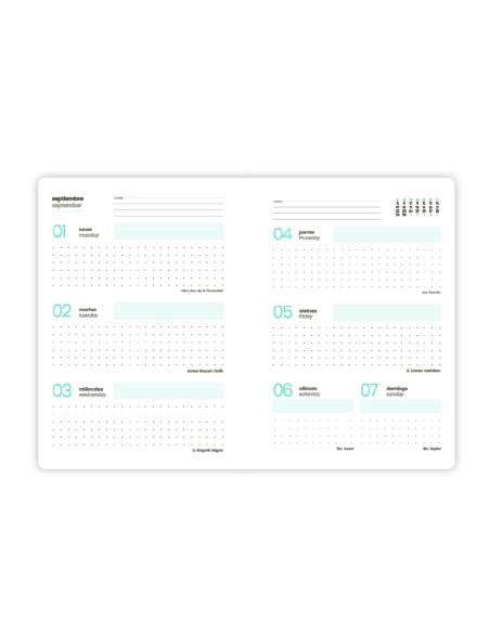 Agenda escolar liderpapel 25-26 espiral melting rosa semana vista a5 bilingüe papel fsc 80 gr