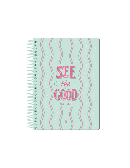 Agenda escolar liderpapel 25-26 espiral petite lineas dia pagina a5 bilingüe papel fsc 80 gr