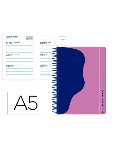 Agenda escolar liderpapel 25-26 espiral waves...