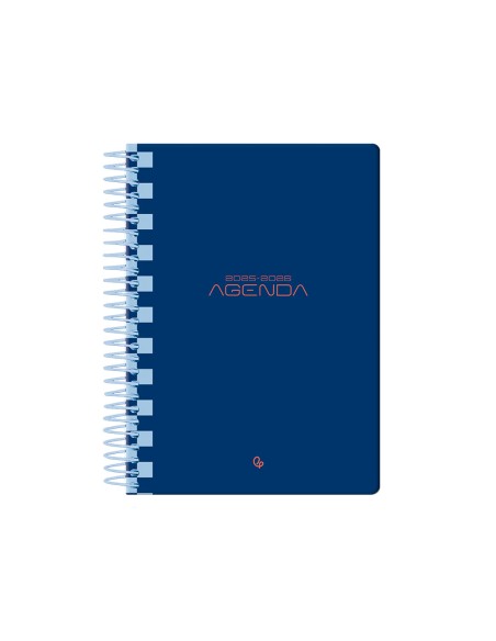 Agenda escolar liderpapel 25-2 6 espiral classic azul oscuro semana vista a5 bilingüe papel fsc 70 gr