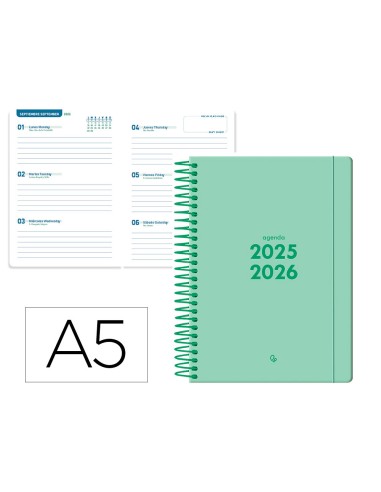 Agenda escolar liderpapel 25-2 6 espiral basic...