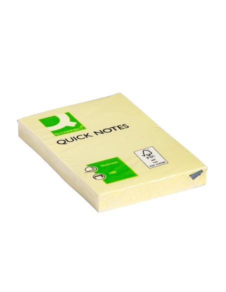 Bloc de notas adhesivas quita y pon q-connect 51x76 mm con 100 hojas