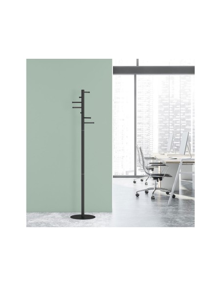 Perchero maul caurus 7 colgadores color negro 350x350x1770 mm