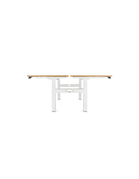 Mesa rocada doble regulable en altura electricamente 180x163 cm regulable color blanco / haya