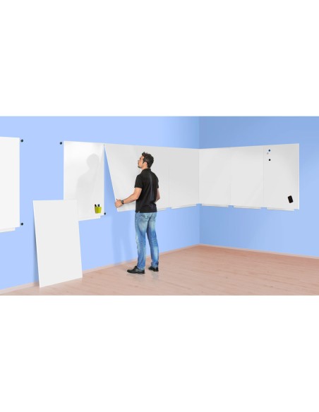 Pizarra blanca rocada lacada blanca 240x120 cm 2 modulos 120x120 cm