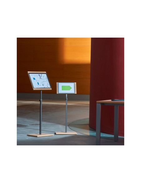 Expositor rocada de suelo serie natural magnetico rotativo 360 altura ajustable din a3