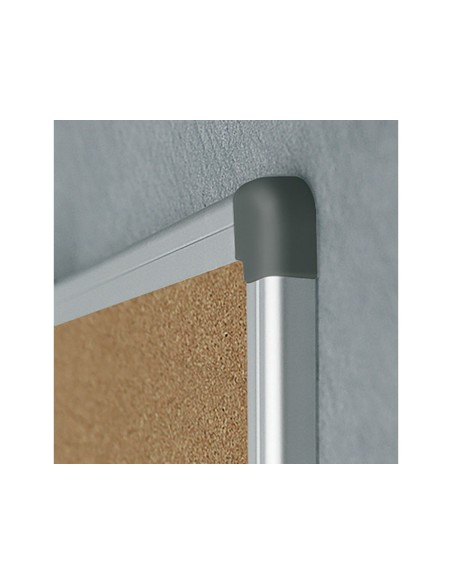 Pizarra corcho rocada marco aluminio con cantoneras 100x150 cm
