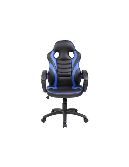 Silla rocada gaming con brazos fijos base nylon con ruedas basculante similpiel negro/azul 480x490x1060-1160
