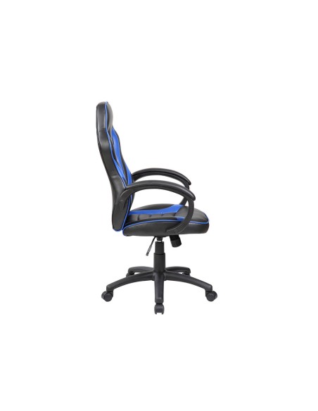 Silla rocada gaming con brazos fijos base nylon con ruedas basculante similpiel negro/azul 480x490x1060-1160