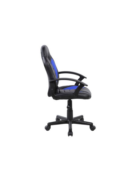 Silla rocada gaming con brazos fijos base nylon con ruedas similpiel negro/azul 435x430x880-995 mm