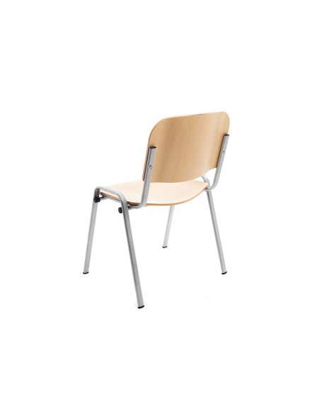 Silla rocada confidente estructura metalica asiento y respaldo madera natural 570x410x810 mm