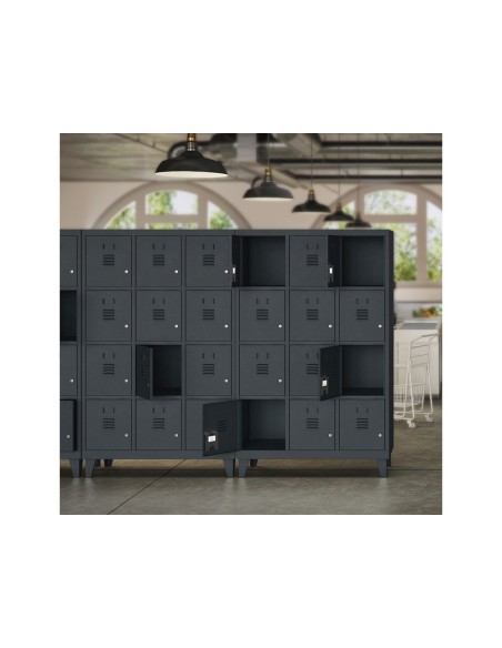 Taquilla metalica rocada 400 1 modulo x 2 puertas gris 430x500x1800 mm