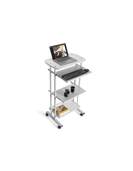 Mesa ordenador rocada rd-5220 estructura metalica bandejas regulables en altura con teclado extraible