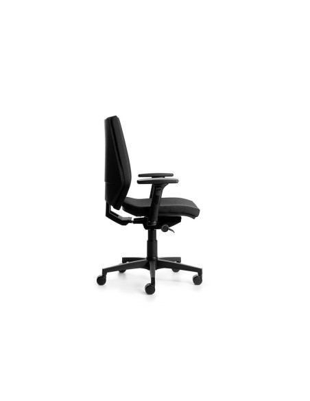 Silla rocada direccion con brazos regulables base polimero mecanismo sincro carcasa negra tela negro
