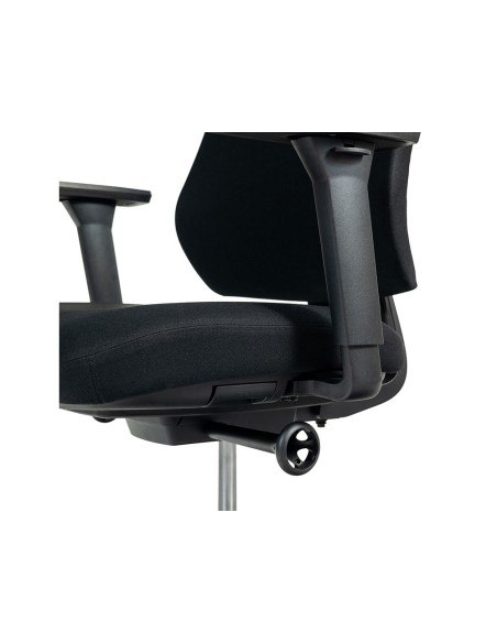 Silla rocada direccion brazos regulables base polimero respaldo y asiento en tela ignifuga azul 610x680x1075 mm