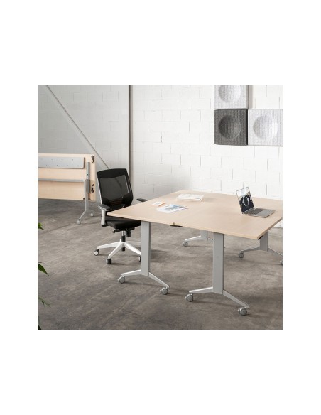 Mesa rocada 2002fd08 con tablero abatible color gris/roble 160x80 cm