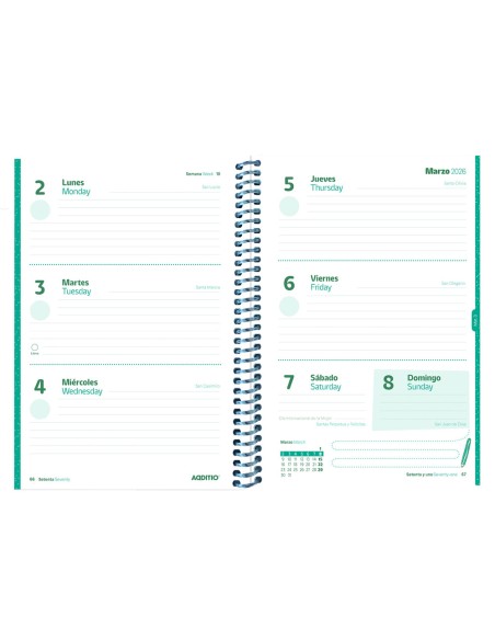 Agenda planet additio semana vista curso escolar comunicacion familia/centro primaria a5 colores surtidos