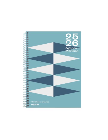 Agenda meridian additio semana vista curso escolar comunicacion familia/centro secundaria a5 colores surtidos