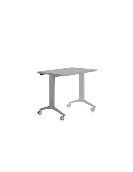 Mesa de oficina rocada 120x60cm con tablero abatible 90 acabado fd02 gris/gris